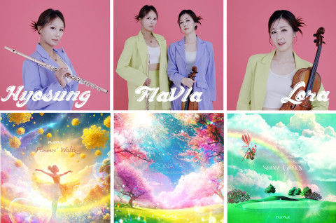 플라블라(FLAVLA) 프로필 사진 (위). ‘꽃의 왈츠’, ‘봄빛 소나타’, ‘샤이니 그린’ 앨범 커버(아래)